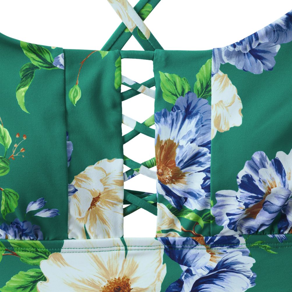 Women's Lace-up Flutter Tankini Swimsuit Top | Lands' End