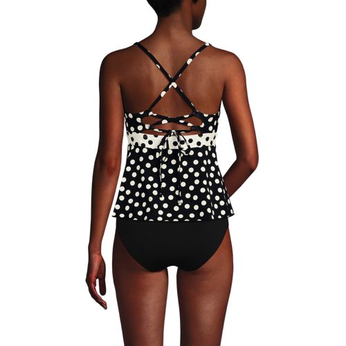 Women's Lace-up Flutter Tankini Swimsuit Top, Back