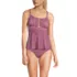 Women's Lace-up Flutter Tankini Swimsuit Top, Front