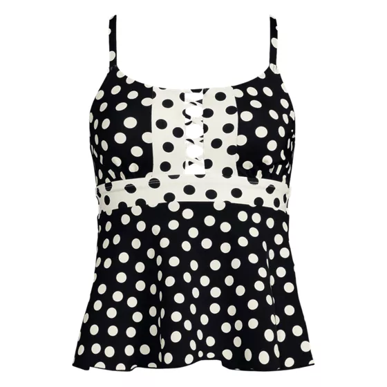 Women's Plus Size Lace-up Flutter Tankini Swimsuit Top - primary
