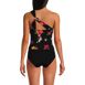 Women's Shirred One Shoulder Tankini Swimsuit Top, Back