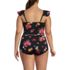 Women's Plus Size Ruffle V-neck Midkini Swimsuit Top, Back