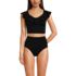 Women's Ruffle V-neck Midkini Swimsuit Top, Front