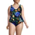 Women's Plus Size Tie Shoulder Flutter Tankini Top , Front