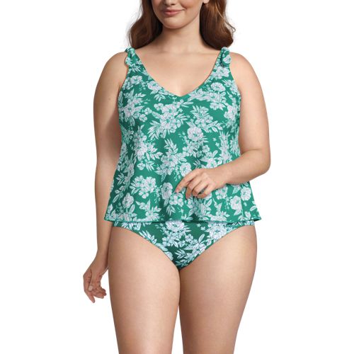 Women's Tie Shoulder Flutter Tankini Top - image 3