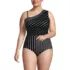Women's Plus Size Ruched One Shoulder Midkini Top , alternative image