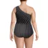 Women's Plus Size Ruched One Shoulder Midkini Top , Back