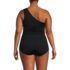 Women's Plus Size Ruched One Shoulder Midkini Top, Back