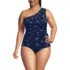 Women's Plus Size Ruched One Shoulder Midkini Top , Front