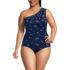 Women's Plus Size Ruched One Shoulder Midkini Top, Front
