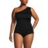 Women's Plus Size Ruched One Shoulder Midkini Top, Front