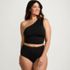 Women's Plus Size Ruched One Shoulder Midkini Top, Front