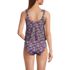Women's Petite Tie Shoulder Flutter Tankini Top, Back