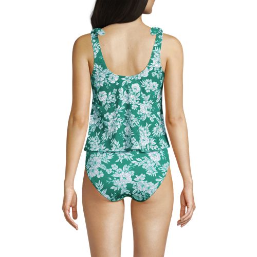 Women's Tie Shoulder Flutter Tankini Top - image 4