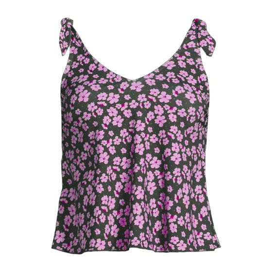 Women's Tie Shoulder Flutter Tankini Top - primary