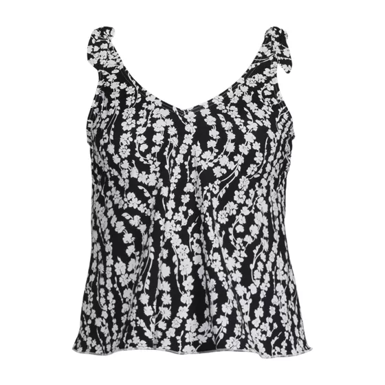 Women's Plus Size Tie Shoulder Flutter Tankini Top  - primary