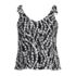 Women's Tie Shoulder Flutter Tankini Top, Front