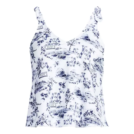 Women's Tie Shoulder Flutter Tankini Top - primary