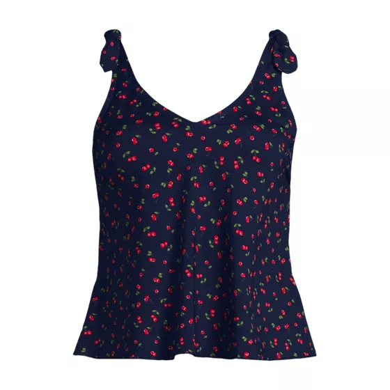 Women's Petite Tie Shoulder Flutter Tankini Top  - primary