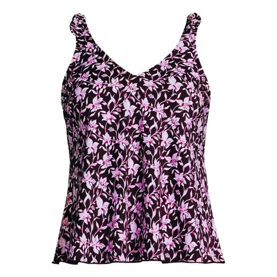 Women's Tie Shoulder Flutter Tankini Top - primary