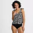 Women's Tie Shoulder Flutter Tankini Top, Front