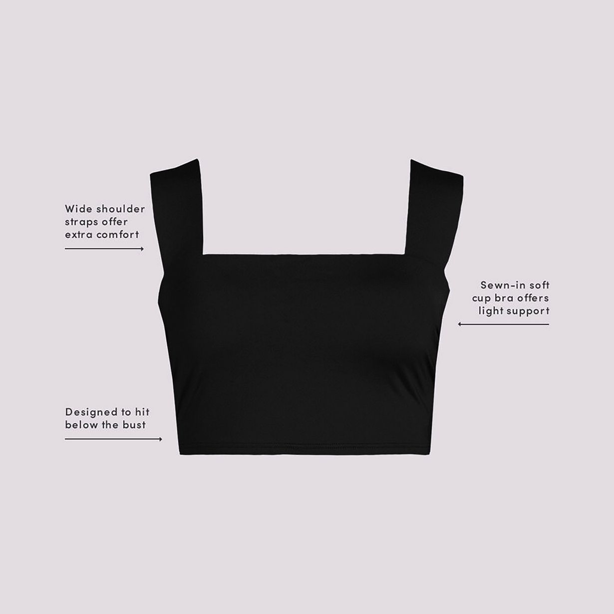 Women's Square Neck Midkini Swimsuit Top