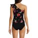 Women's Ruffle One Shoulder Tankini Swimsuit Top, Back