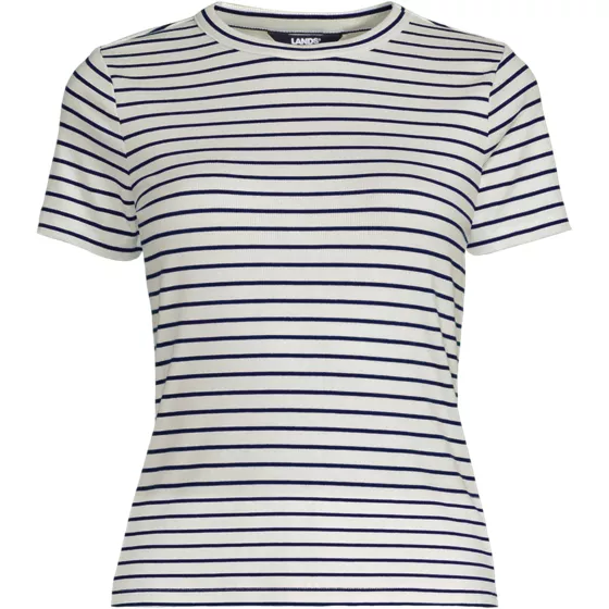 Women's Drapey Rib Fitted Short Sleeve T-Shirt - primary