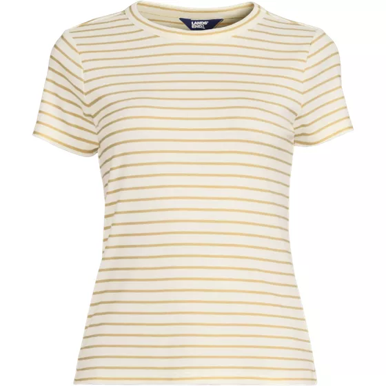 Women's Plus Size Drapey Rib Fitted Short Sleeve T-Shirt - primary