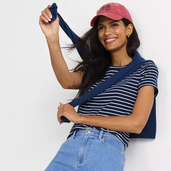 Women's Drapey Rib Skimming Short Sleeve Mini T-Shirt - primary