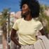 Women's Drapey Rib Fitted Short Sleeve T-Shirt, alternative image