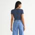 Women's Drapey Rib Fitted Short Sleeve T-Shirt, Back