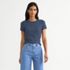 Women's Drapey Rib Fitted Short Sleeve T-Shirt, Front