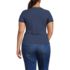 Women's Plus Size Drapey Rib Fitted Short Sleeve T-Shirt, Back