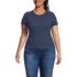 Women's Plus Size Drapey Rib Fitted Short Sleeve T-Shirt, Front