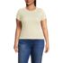 Women's Plus Size Drapey Rib Fitted Short Sleeve T-Shirt, Front