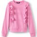 Girls Long Sleeve Cozy Ruffle Sweatshirt Top, Front