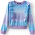 Girls Long Sleeve Cozy Ruffle Sweatshirt Top, Front
