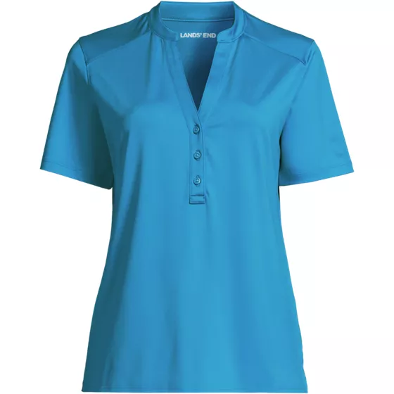 Women's Rapid Dry Short Sleeve V-neck Henley Shirt - primary