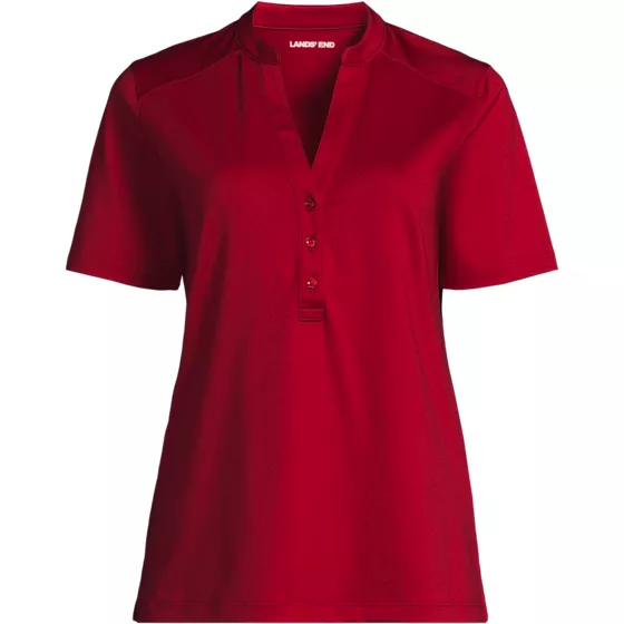 Women's Rapid Dry Short Sleeve V-neck Henley Shirt - primary