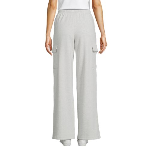  Lands' End Sweat-cargohose Mit Weitem Bein Serious Sweats, Damen, Größe:44-46 Petite, Grau, Baumwoll-mischung/polyester-mischung, By Lands' End 
