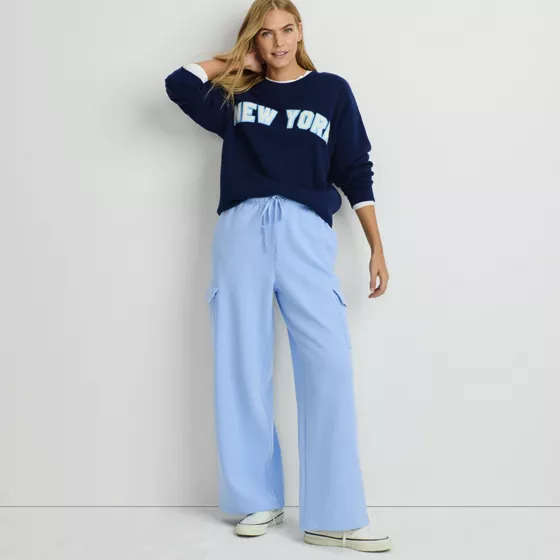 Women's Serious Sweats High Rise Wide Leg Cargo Pant - Set Bottom - primary