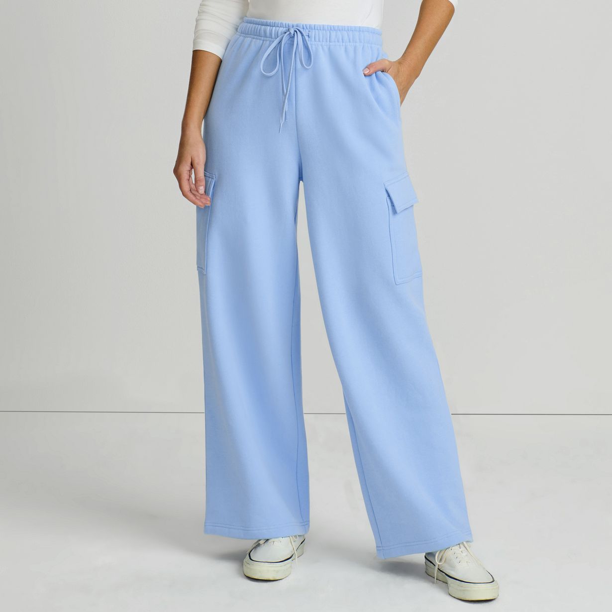 Women's Serious Sweats High Rise Wide Leg Cargo Pants