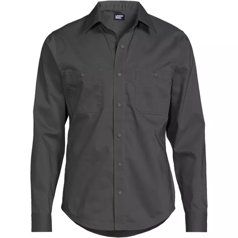 Men's Ripstop Long Sleeve Utility Work Shirt, Front
