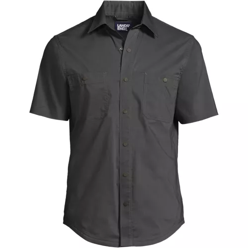 School Uniform Men's Ripstop Short Sleeve Utility Work Shirt, Front