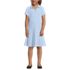 Girls Short Sleeve Mesh Pleated Polo Dress, Front