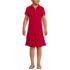 Girls Short Sleeve Mesh Pleated Polo Dress, Front