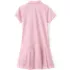 Girls Short Sleeve Mesh Pleated Polo Dress, Back