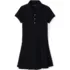 Girls Short Sleeve Mesh Pleated Polo Dress, Front