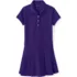 Girls Short Sleeve Mesh Pleated Polo Dress, Front
